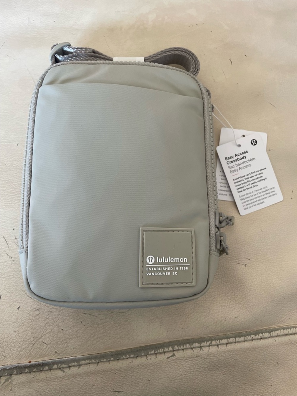lululemon athletica compact crossbody bag in light gray/green
